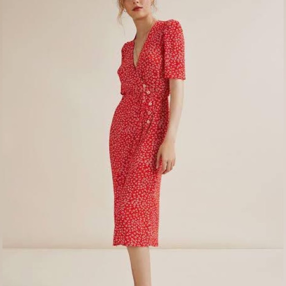 Rouje Gabin red floral dress